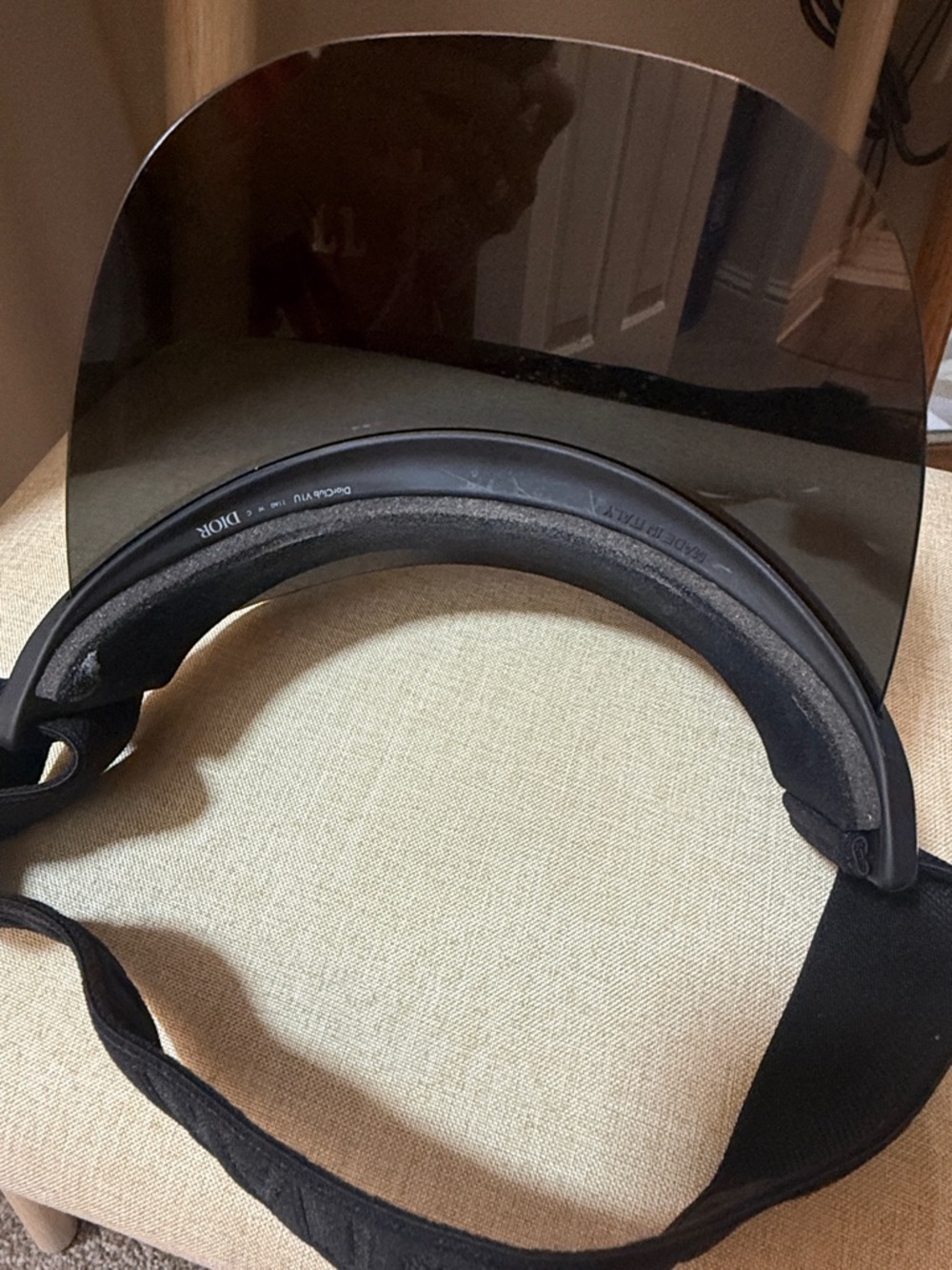 Dior Black Shield Visor with Tinted Lens - Picture 2 of 5
